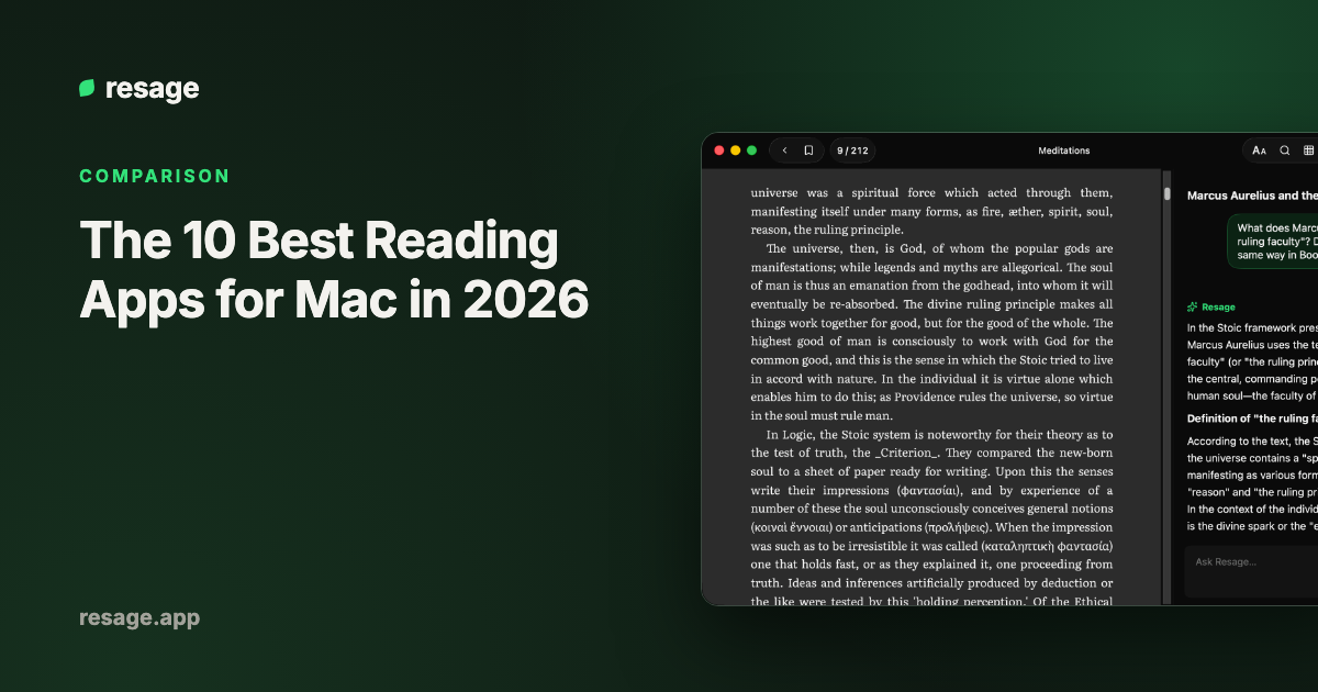 The 10 Best Reading Apps for Mac in 2026 (Ebooks, PDFs and Kindle Files)