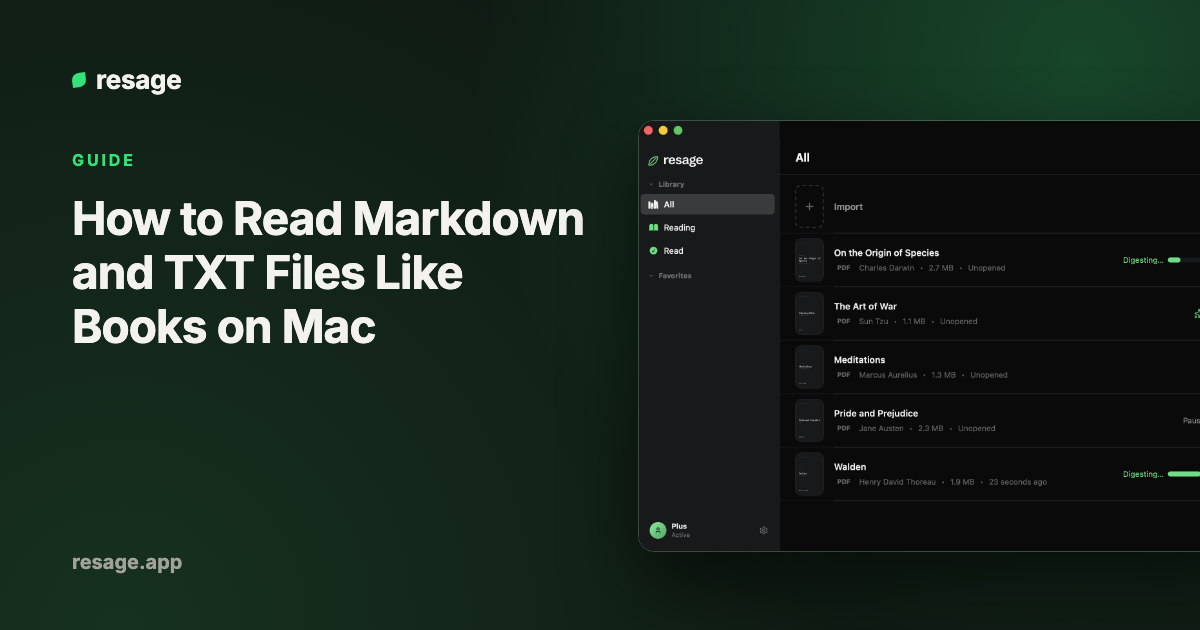 How to Read Markdown and TXT Files Like Books on Mac