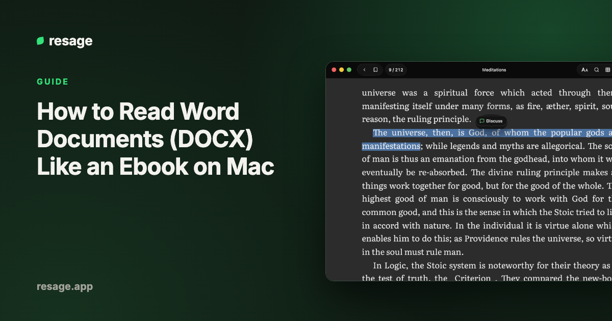 How to Read Word Documents (DOCX) Like an Ebook on Mac